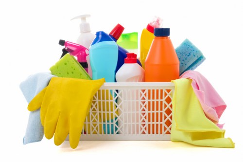 Cleaner carrying out house cleaning in a N10 family home