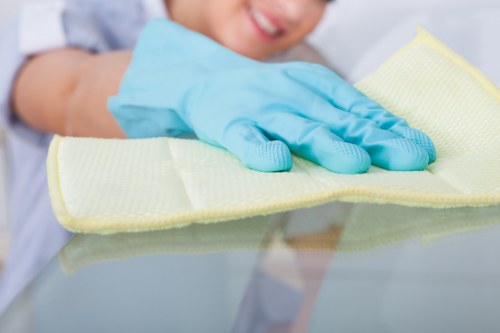 Local office cleaners working in an N10 commercial property