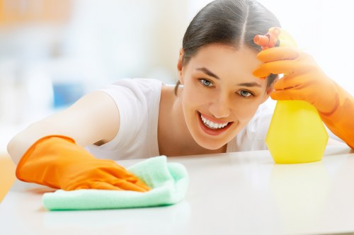 Local carpet cleaner preparing to clean a carpet in a North London property